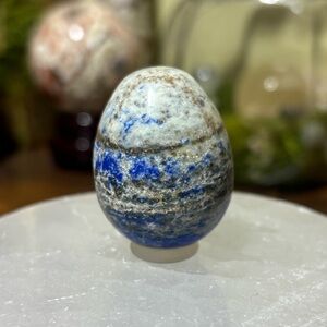 Lapis lazuli crystal egg carving